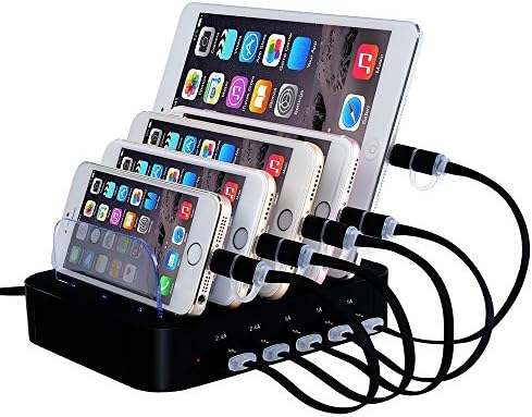 FTLL 5-Port USB Charger Desktop Charging Station for iphone ipad and Android
