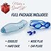 Limm Anti-Fog Swimming Goggles - Includes Free Case, Nose Clip, Earplugs and Ebook | Anti-Shatter Lenses with UV Protection | Leak-Free Adjustable Swim Glasses for Men, Women, Boys, Girls (Blue)