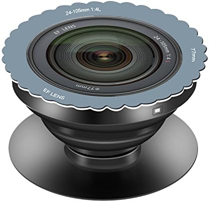 Cell Phone Multi-function Expanding Stand and Grip - Mobile Phone Holder for Smartphones and Tablets - Wave Round Shape - Lens (Y4)