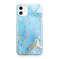 Blue Gold Marble Case Compatible with iPhone 11 6.1 inch Slim Shockproof Flexible TPU Soft Rubber Silicon Cover Compatible iPhone 11 XI