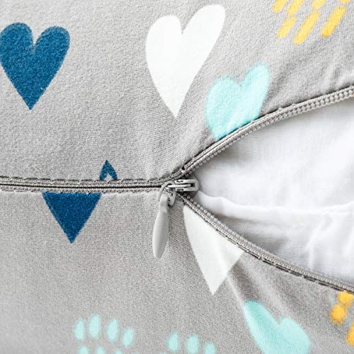 Stretchy Nursing Pillow Covers-2 Pack Nursing Pillow Slipcovers for Breastfeeding Moms,Ultra Soft Snug Fits On Infant Nursing Pillow,Heart Pattern - Thumbnail 5