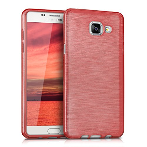 kwmobile TPU SILICONE CASE for Samsung Galaxy A5 (2016) Design brushed aluminium light pink transparent - Stylish designer case made of premium soft TPU