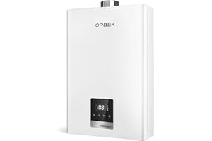 Natural Gas Tankless Water Heater - ORBEK Indoor Installation 80,000 BTU Up to 3.6 GPM - CSA Certified On-Demand Instant Hot Water Heater 3/4" NPT Connector Size