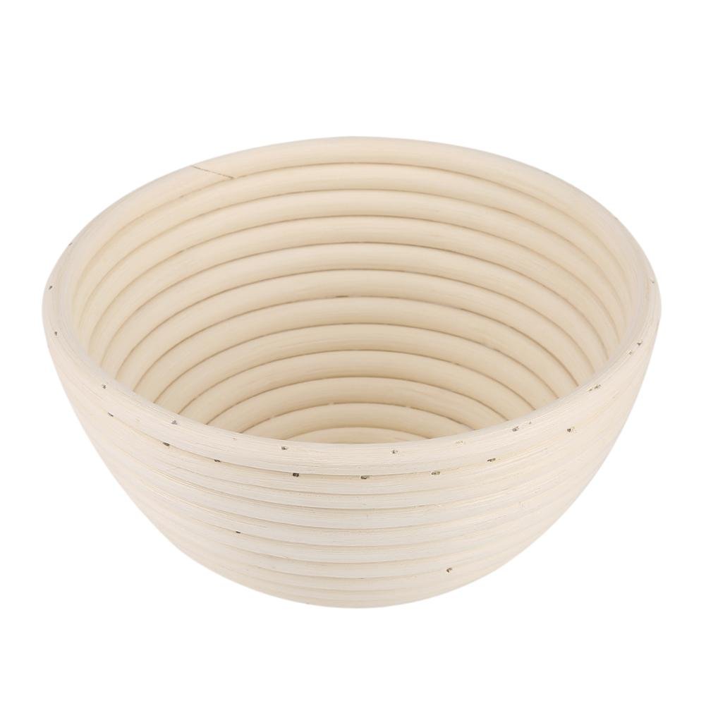 Fdit Banneton Proofing Basket, European-Style Handmade Basket Round Shape Bread Rattan Basket Natural Cane Bread Baking Kit(18 * 9Cm)