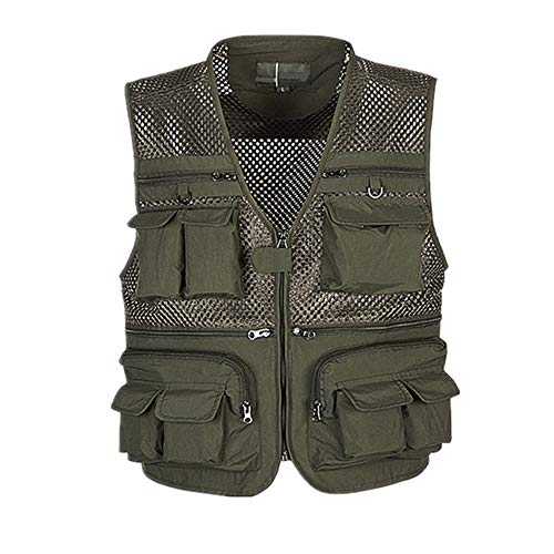 Atmungsaktive Angeljacke mit mehreren Taschen, zum Wandern, Weste, Tasche – Bild 4