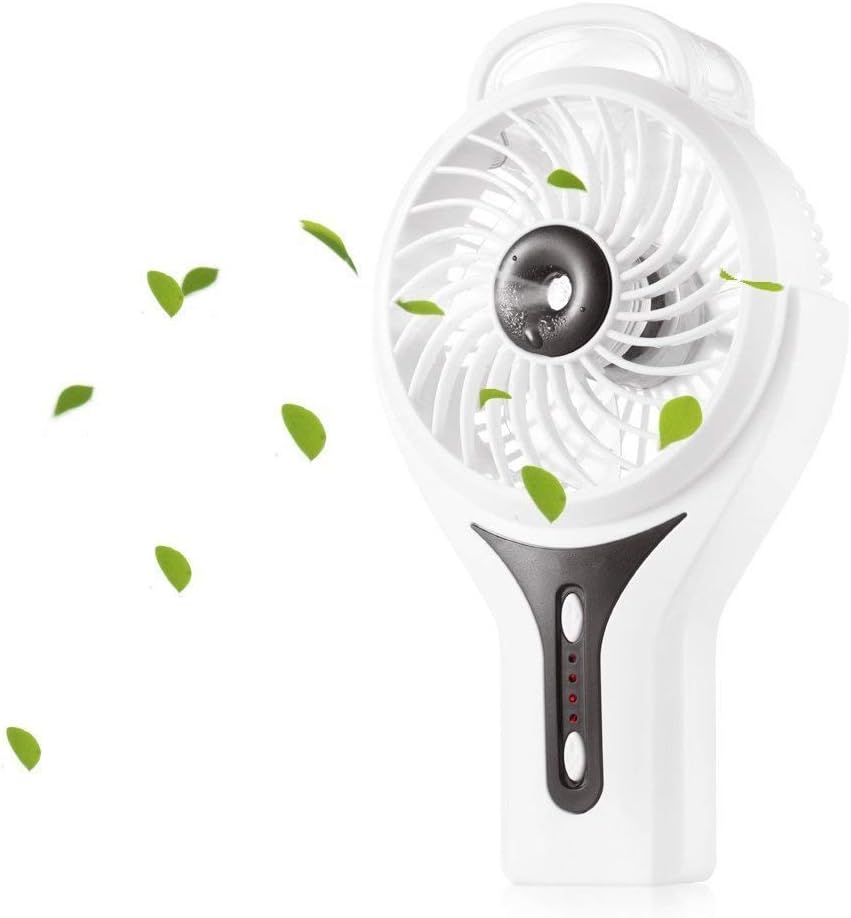 Misting Fan, BESTSUN 2 in 1 Mini Handheld USB Misting Fan with Personal Cooling, Mist Humidifier Portable for Home Office and Travel, Built in 2200mAh Rechargeable Battery (White)