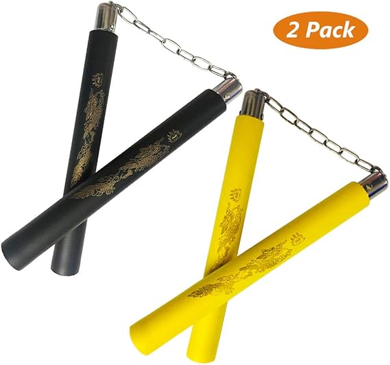 Fayscingo 2 Pack Nunchakus de Espuma Práctica de Seguridad Acolchado