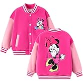 Disney Minnie Mickey Stitch Princess Frozen Elsa Marvel Jacket Lightweight Coat Button up Color Block Sweatshirt 2-14 Years