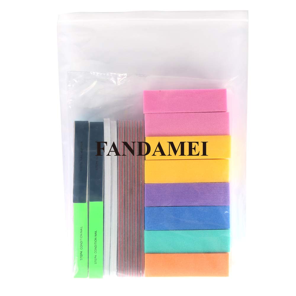 Nail Files and Buffers, FANDAMEI 20PCS Professional Manicure Tools Kit. Rectangular Nail Buffer Block & 100/180 Grit Nail File, 7 Way Nail File & Nail Polishing Buffer. Nail Care File Buffer Tool : Beauty