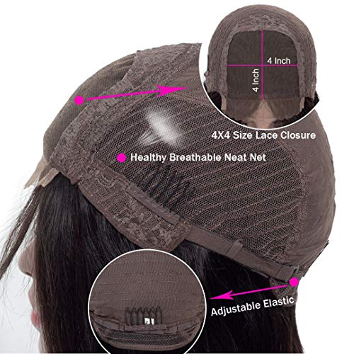 Human Hair Wigs Body Wave 12 Inch Brazilian Hair Wig 4x4 Lace Frontal Wig For Women Pre Plucked With Baby Hair Natural Hairline Natural Color