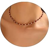 Gweqou Tennis Necklace for Women 18K Gold Plated Dainty Cubic Zirconia Inlaid Chain Exquisite Fashionable Choker Necklaces for Everyday Jewelry