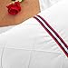 TEFOTO British Style Bed Pillow for Sleeping Polyester Filled Pillow with Cotton Pillowcase Queen Size