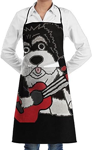 Novelty Funny Havanese Dog Playing Guitar Kitchen Chef Apron With Big Pockets - Chef Apron For Cooking,Baking,Crafting,Gardening And BBQ