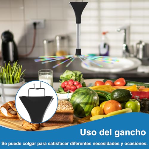 PTHTECHUS Repelente Moscas, Ventilador Repelente Moscas Escritorio, matamoscas con Cuchillas holográficas, Elimina Insectos, Mosquitos, para Interiores y Exteriores, Funciona con Pilas, 4 PCS