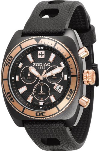 Zodiac Men's Swiss Desert Falcon Chronograph Black Rubber  