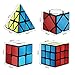 Speed Cube Set, INTEGEAR Magic Cube Bundle 2x2 3x3 Pyramid and Skewb Cube Set with a Bonus Snake Ruler Twist, Educational STEM Toys for Kids [4 Pack] + [ 1 Bonus Pack]