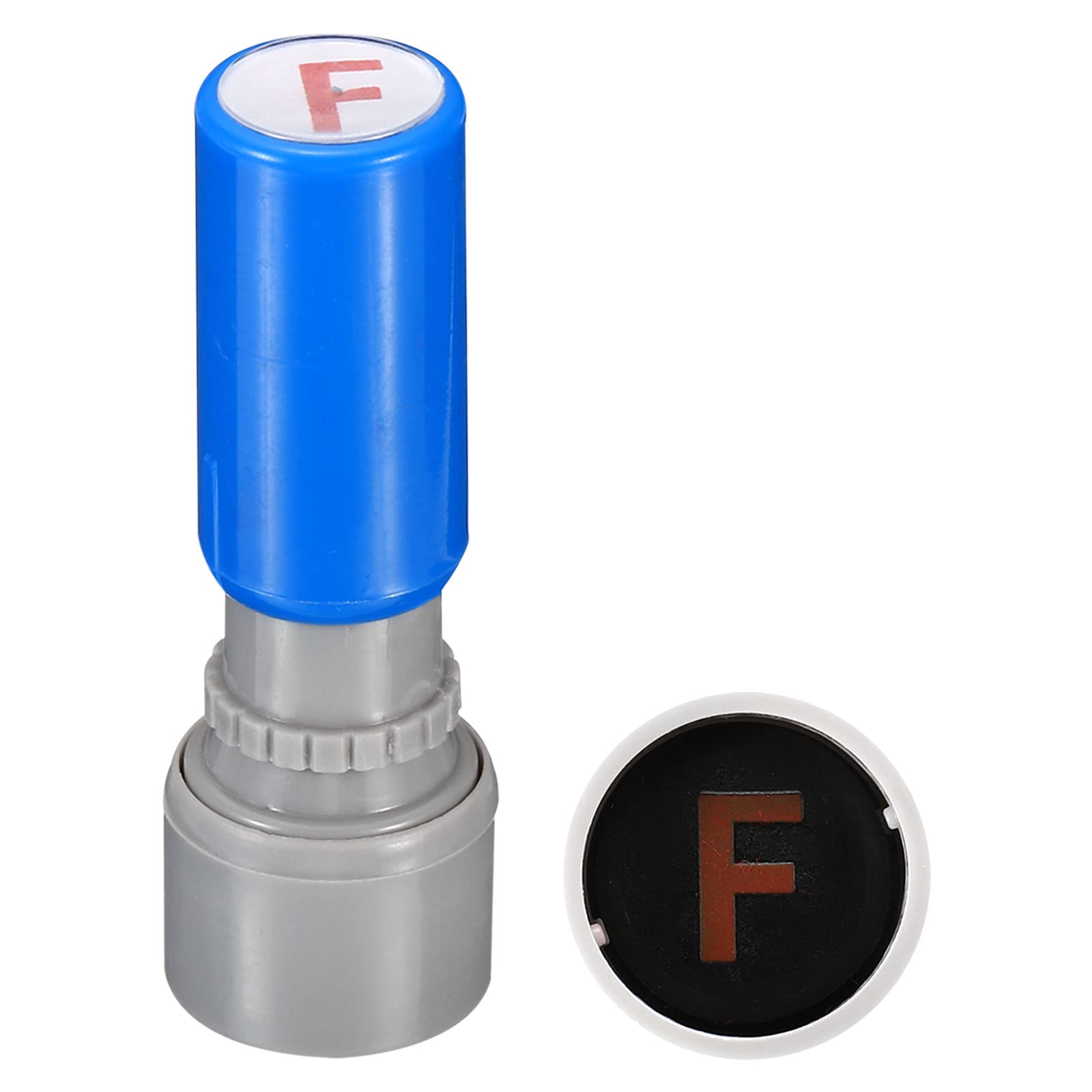 PATIKIL Letter F 7mm Alphabet Teacher Stamp, Red, Plastic, Mini Ink Stamp for Class Notebook Scrapbooking DIY Craft