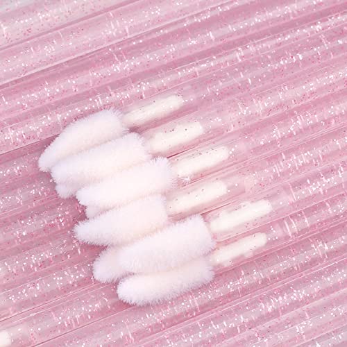 G2PLUS 100PCS Glitter Crystal Lip Brush, Disposable Lip Brushes Lip