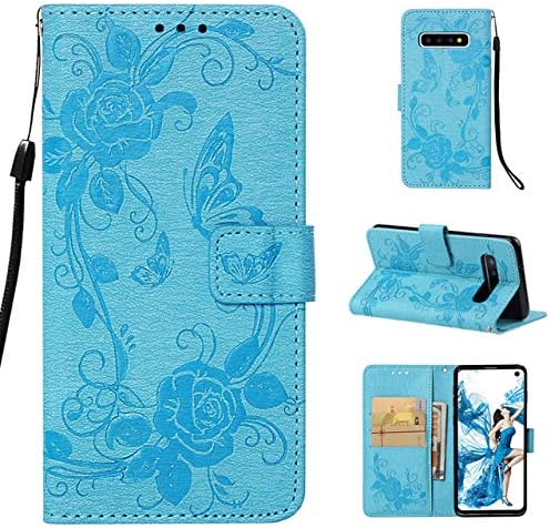 HICYCT Samsung Galaxy S10 Case Cover,Wallet Case Premium Soft PU Leather with Kickstand, Card Slots, Magnetic Closure, Flip Notebook Cover Case for Samsung S10 6.1"(Blue)