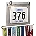 Race Bib and Medal Display - Hanging and Race Medal Hanger (solid metal) in SILVER or GOLD (SILVER)