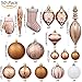 Sea Team 50-Pack Assorted Shatterproof Christmas Ball Ornaments Set Decorative Baubles Pendants with Premium Gift Wrapping Ribbon for Xmas Tree (Copper)
