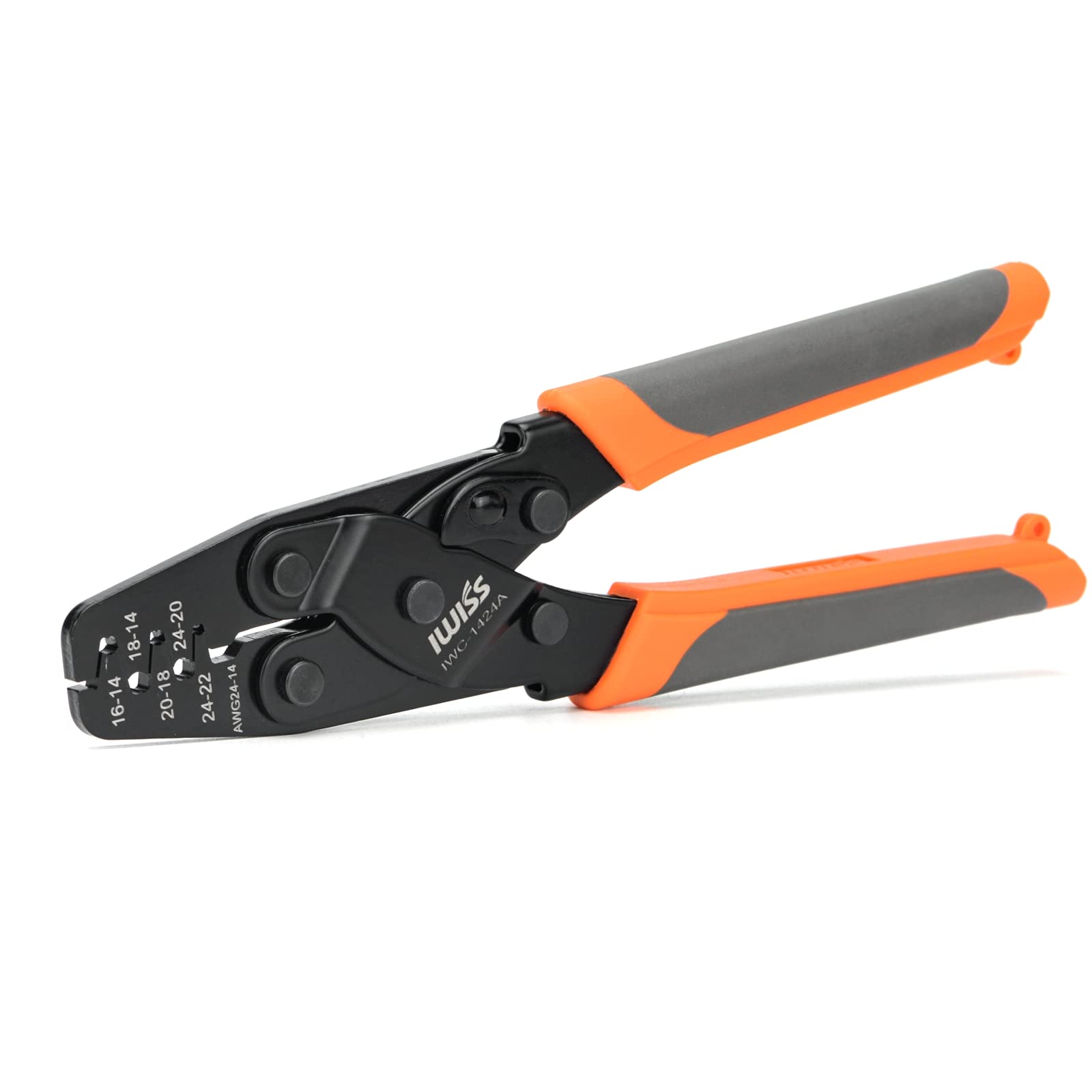 IWISS 1424A Open Barrel Terminal Crimper Tool 0.2-2 mm² for Delphi Amp Open Barrel Tyco Clamps by Molex Style Crimper Open Barrel, Motorcycle Bullet Terminal…