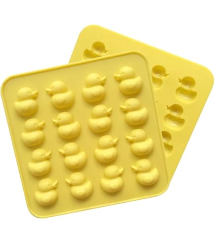 Newk Molde De Silicona De Chocolate De Pato, 4 Paquetes De 16 Cavidades Antiadherentes De Grado Alimenticio Para Cubitos De Hielo, Gelatina, Fondant, Caramelo Duro