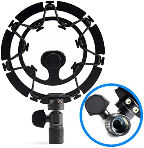 Aluminum Shock Mount (BLACK) For Blue Snowball Microphone by Auphonix