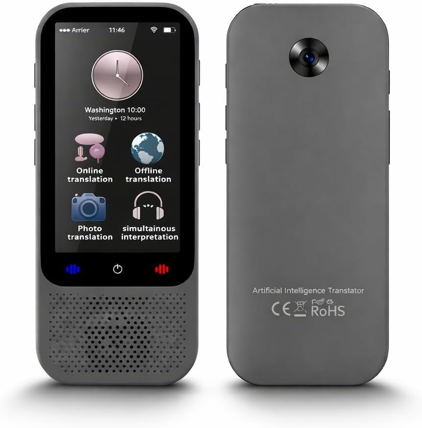 Duckdik Indiana 2025 Voice Instant Language Translator, WiFi Free Image Translator, Offline Translation 18 Languages, 142 Online, Portable Travel Translator