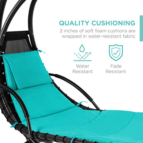 Best Choice Products Outdoor Hanging Curved Steel Chaise Lounge Chair
