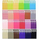 Mudder 100 Pieces Elastic Hair Ties No Crease Elastic Ribbon Ponytail Holders Hair Bands for Girls Women Teens and Kids Bows (Multicolor A)