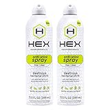 HEX Performance Anti-Stink Spray, Free + Clear, 13.5 Ounce (2 Pack) Fragrance-Free Deodorizing Spray for Sports Gear, Shoes, Yoga Mats, Pet Beds, Camping Gear, Exercise Equipment