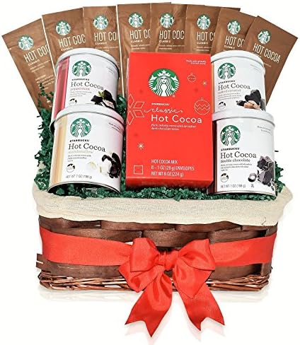 Starbucks Easter Hot Cocoa Mixed Gift Basket - 5 Different Flavors - Double Chocolate, Peppermint, Salted Caramel, Marshmallow, Classic Hot Cocoa - Easter Gifts for Family, Friends, Colleagues