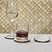 GoCraft Mothers Day Gifts Marble Gold Edged Coasters | Handcrafted White Marble Coasters with Gold Finish on Edges for your Drinks, Beverages & Wine/Bar Glasses (Set of 4)