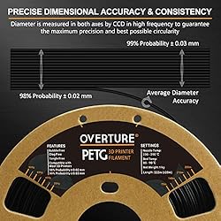 OVERTURE PETG Filament 1.75mm, 3D Printer