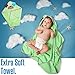 Adorable Soft Cotton Puppy Hooded Baby Towel [Green], Large Sized:30X30 Inch | Soft Washcloth | Designed Greeting Card | Parenting eBook | Thick and Absorbent | For Infants, Toddlers and Newborns