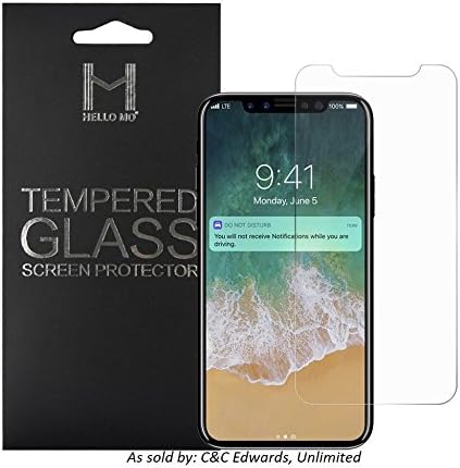 iPhone X Screen Protector, Premium 9H Hardness iPhone 10 Tempered Glass Screen Protector, No Bubbles, 3D Touch Compatible, Anti Scratch, Anti Shatter Film For iPhone X (10) 5.8 inch, HD Clear