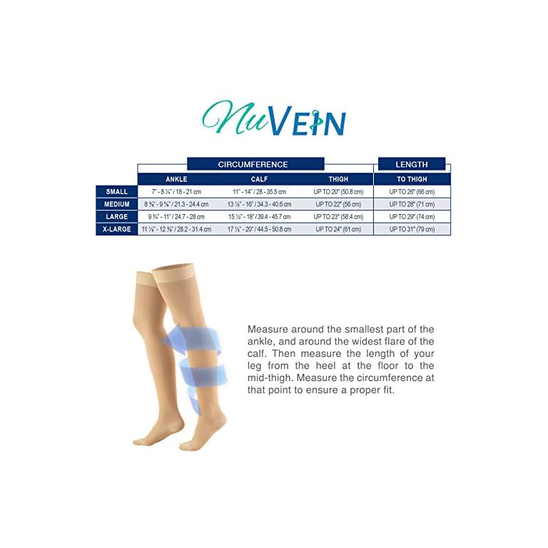 NuVein Medical Compression Stockings, 2030 mmHg Support, Women & Men