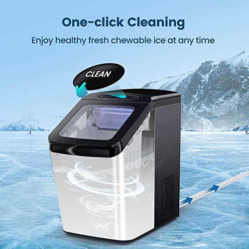 Wamife Nugget Ice Maker Countertop, Pebble Ice Maker Machine, 30lbs/Day