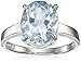 Amazon Collection Sterling Silver Oval Blue Topaz Ring, Size 6