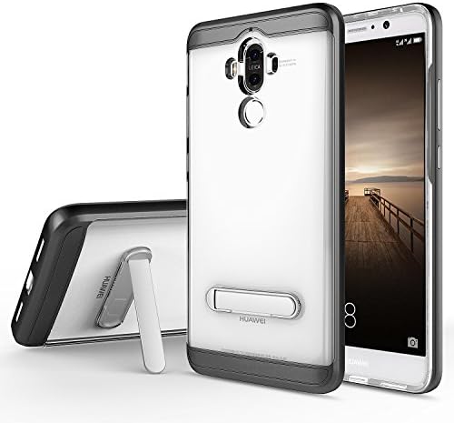 Huawei Mate 9 CASE, Mate 9 CASE, Torryka Sleek Fashion Crystal Clear Hard Ultra Slim fit Anti Scratch Bumper with Magnetic Metal Kickstand Protective Case Cover for Mate 9 (Black)