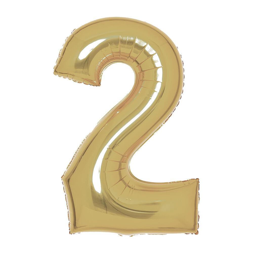 Amscan 9915180 Large Number White Gold 2