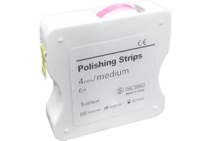 WINDPLUSYA Dental Polishing Strips, 6m/Rolls Tooth Sandpaper Dental Finishing Strips, Dental Polishing Strip Holder Stainless, Resin Tooth Interdental Grinding Tool.-Pink 4mm