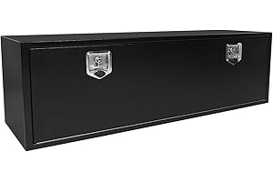PRUNKUAR 60 Inch Steel Underbody Truck Tool Box Heavy Duty Storage Organizer Tool Box Waterproof 60"X18"X18" Black