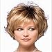 Shaggy brown hair Wigs for Women Brown Wig Women Wigs for Black Women Synthetic Women's Wigs Short Curly Wavy Hair Wig With Bangs For Women (Brown)