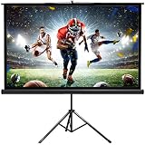 New Portable 80" Projector 16:9 Projection Screen Tripod Pull-up Matte Black TS