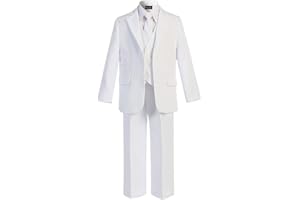OLIVIA KOO Boys Solid 5-Piece Formal Suit Set with Matching Neck Tie…