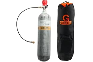 IORMAN 3L Carbon Fiber Tank 4500psi Compressed Air Cylinder System with Valve Guage & Carrier Bag for PCP Paintball HPA Scuba SCBA (Empty Bottle)