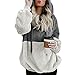 Bibowa Women's Double Fuzzy Casual Soft Skin-Friendly Loose Sweatshirt Hoodie Pullover Coat
