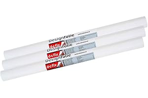 d-c-fix 346-0001-3PK Decorative Self-Adhesive Film, Matte White, 17" x 78" Roll, 3-Pack